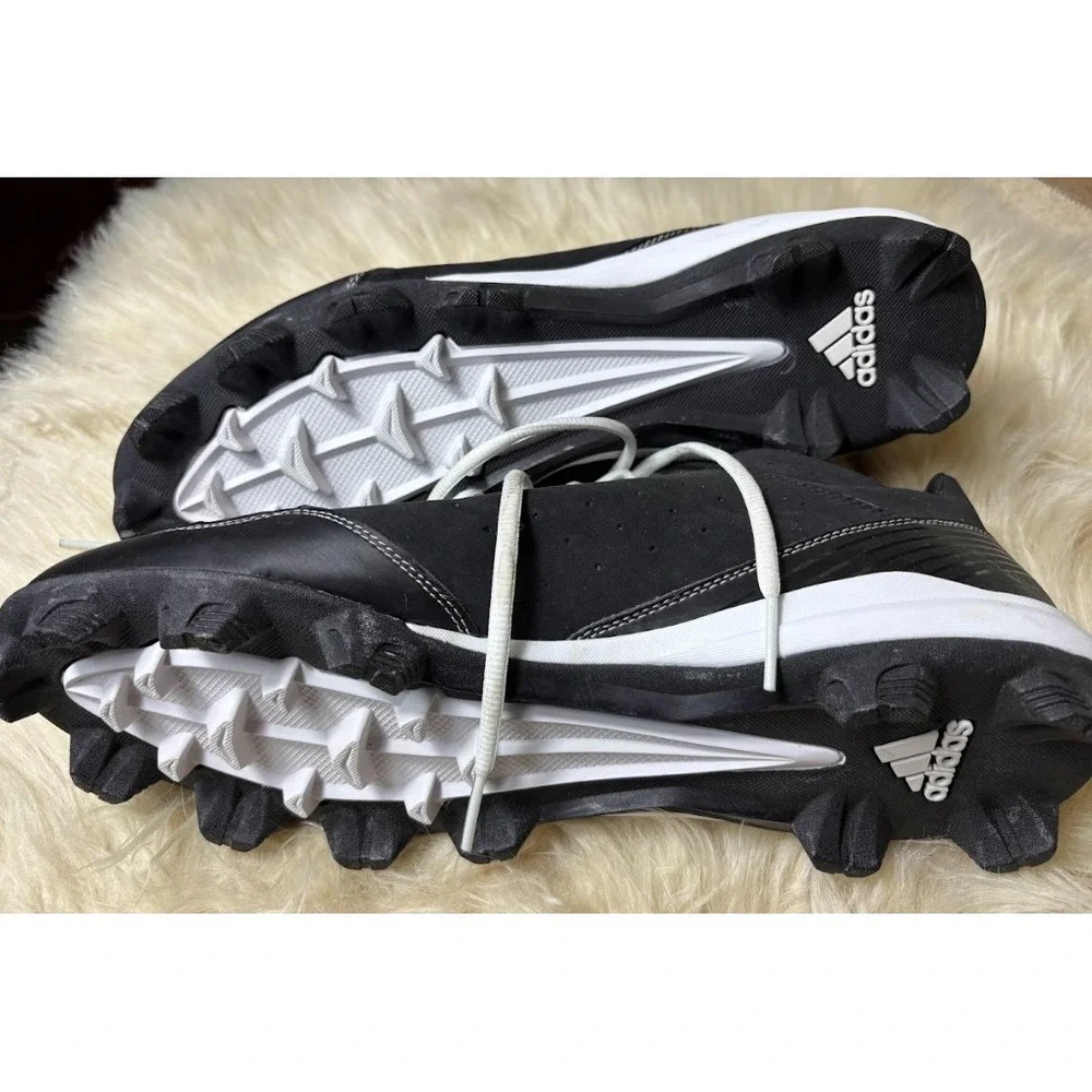 Adidas PowerAlley 5 Baseball Cleats 13‎ Black White Molded NWOT Athletic